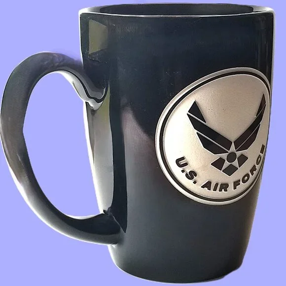 Air Force Black Coffee Mug, "A Gift of Honor " Sand-Carved Ceramic Military Mug - Picture 4 of 13